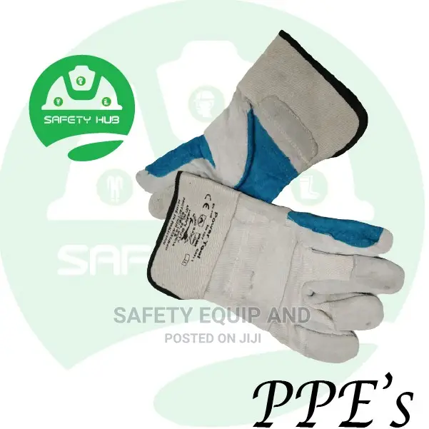 Short Leather Gloves/Stripped Cotton