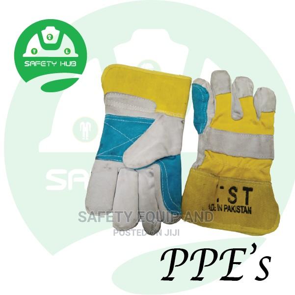 Grey Blue Canvas Rubberized Glove