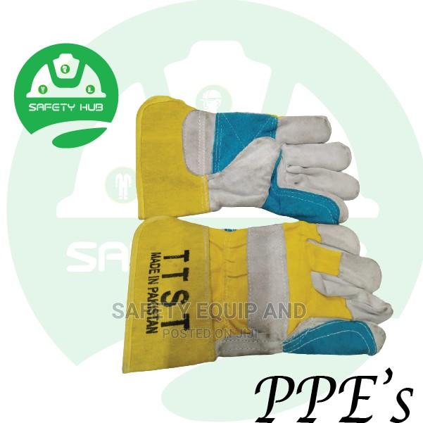 Grey Blue Canvas Rubberized Glove - thumbnail 2