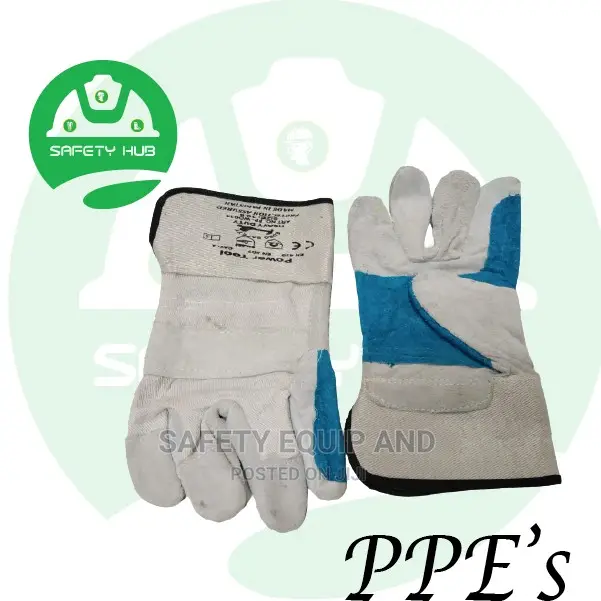Grey Blue Short Leather Gloves