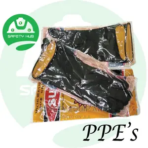 Latex Glove/Orange Black