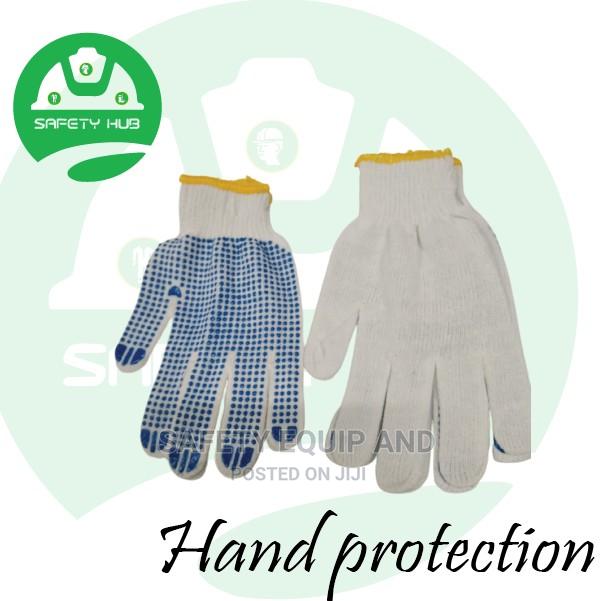 White Dotted Cotton Gloves - main view