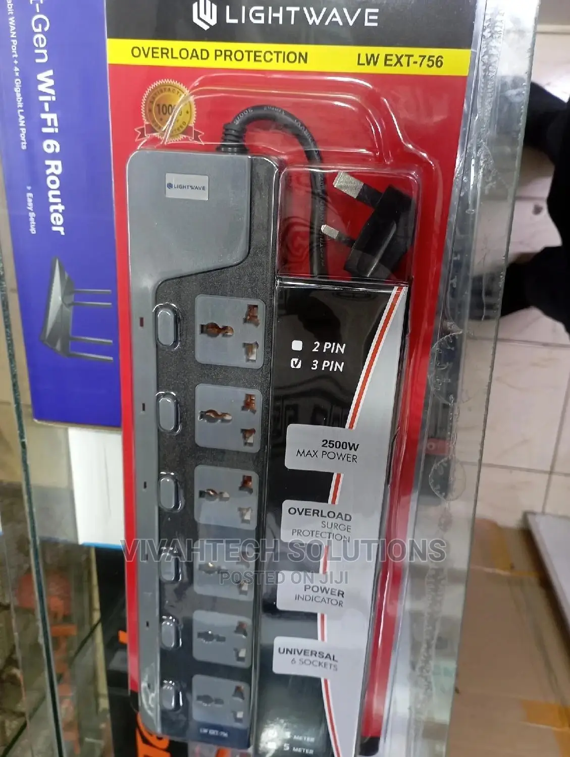 Lighwave 6 Ways Universal Sockets With Surge Protection