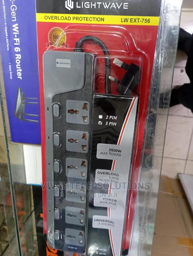 Lighwave 6 Ways Universal Sockets With Surge Protection