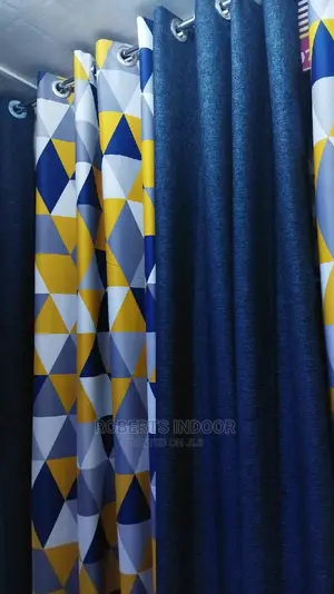 Navy Blue Elegant House Curtain