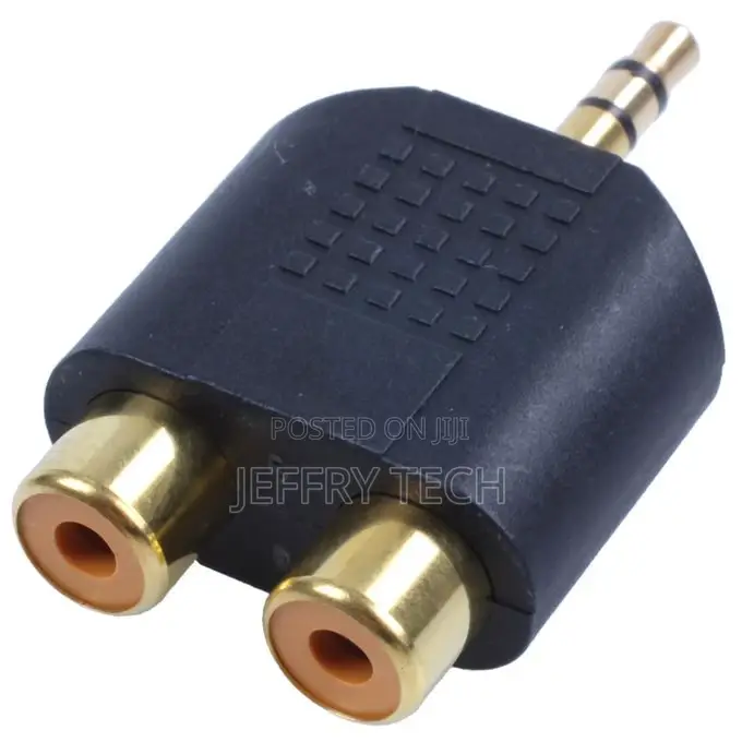 New 1/8" 3.5mm Jack to 2 RCA Adaptor Y Splitter