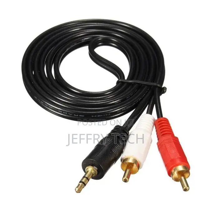 3.5mm Male to 2 RCA 3.5 to RCA Male Audio Video AV Cable