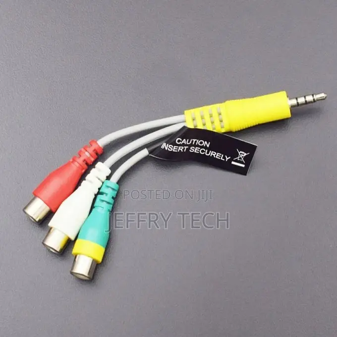 3.5mm Male Plug to 3 RCA Female Audio Video AV Cable