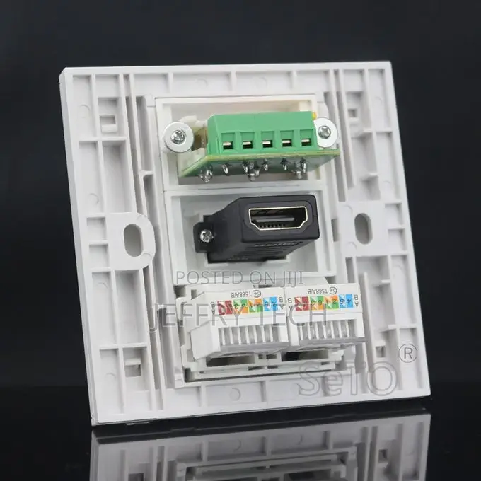 Seto 86 Type Double RJ45 Cat5e Network Lan + RCA AV Audio +