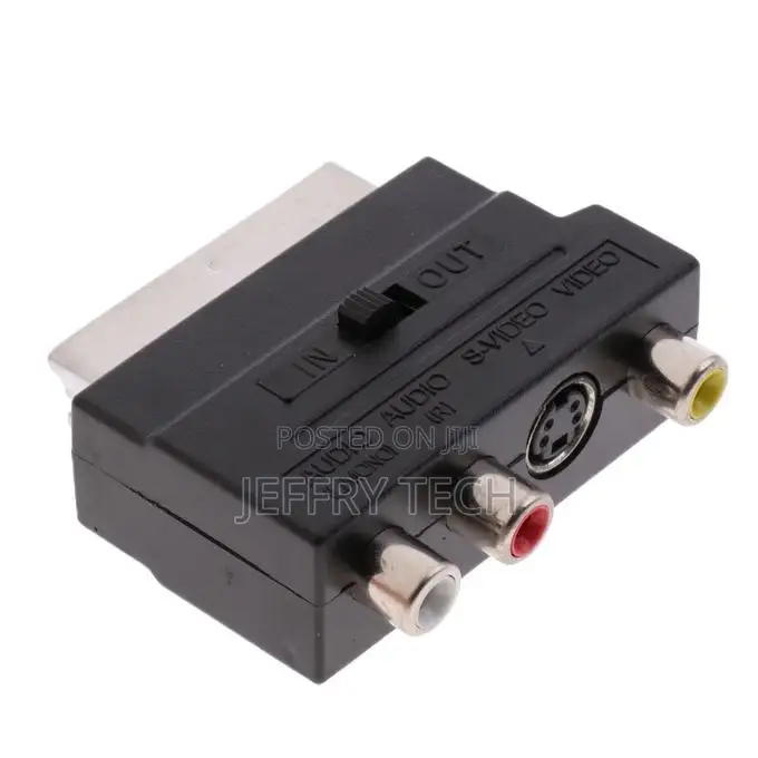 SCART to 3 RCA Composite Phono Adaptor Converter in Out Swit