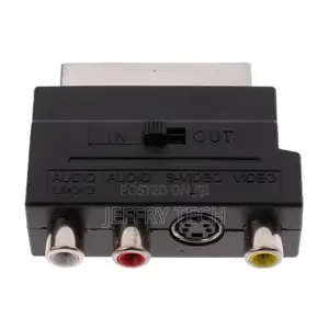 SCART to 3 RCA Composite Phono Adaptor Converter in Out Swit