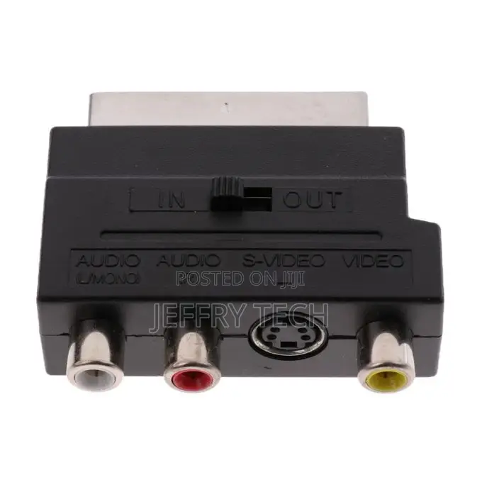 SCART to 3 RCA Composite Phono Adaptor Converter in Out Swit