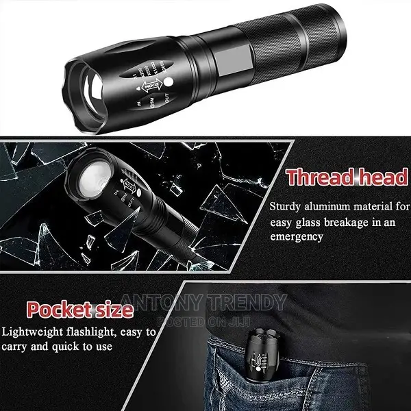 XML T6 Upgraded Flash Light Ultra Bright With Zoomable .