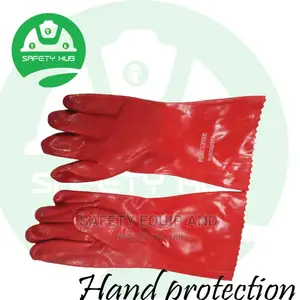 Red Pvc Gloves/Single Deep