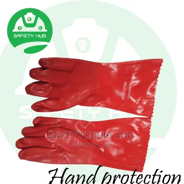 Red Pvc Gloves/Single Deep