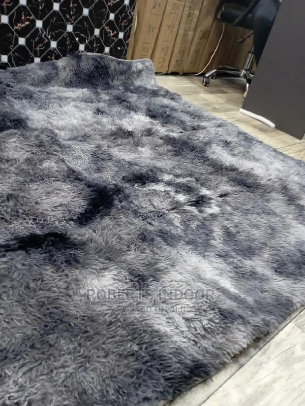Grey Soft Patched Fluffy Carpet