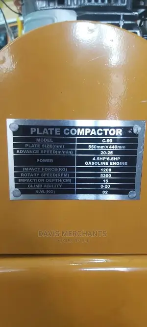 Kmax Plate Compactor 90 Kg With Impact Force of 1200 Kg