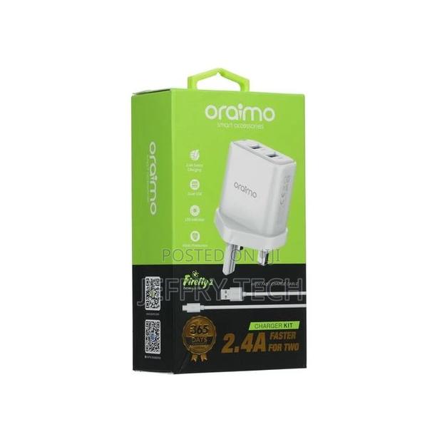 Oraimo OCW-U63D Firefly 2 Dual USB Charger - White - main view