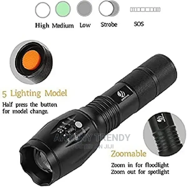 XML T6 Mode Zoomable Bike Light for Outdoor Camping.
