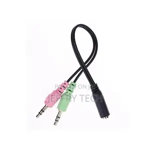 1pc 3.5mm Stereo Audio Female To 2 Male Headphone Mic Y Spl