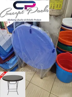 Foldable Bamboo Plastic Table With Metal Legs