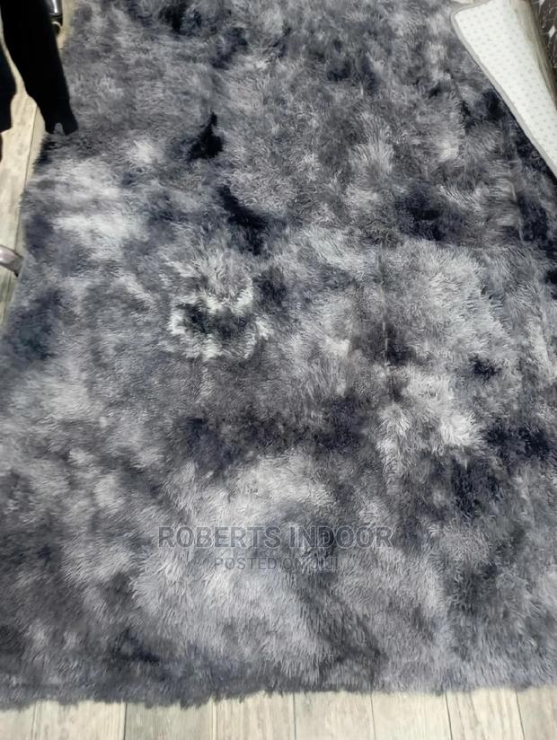 Grey Soft Patched Fluffy Carpet - main view
