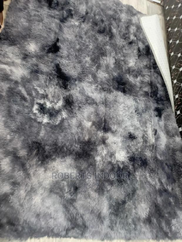 Grey Soft Patched Fluffy Carpet - thumbnail 3