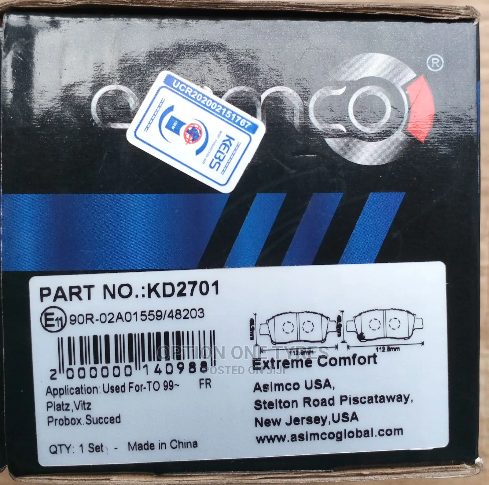 KD 2701 Asimco Break Pad for Sale