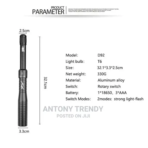 Portable 5000lumens XML T6 LED Tactical Flashlight 5 Modes.