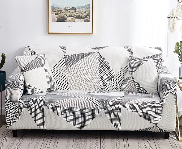 Black White 7 Seater Sofa Cover