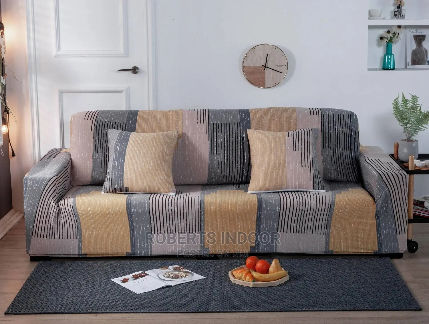 Printed Yellow 3 Seater Sofa Cover