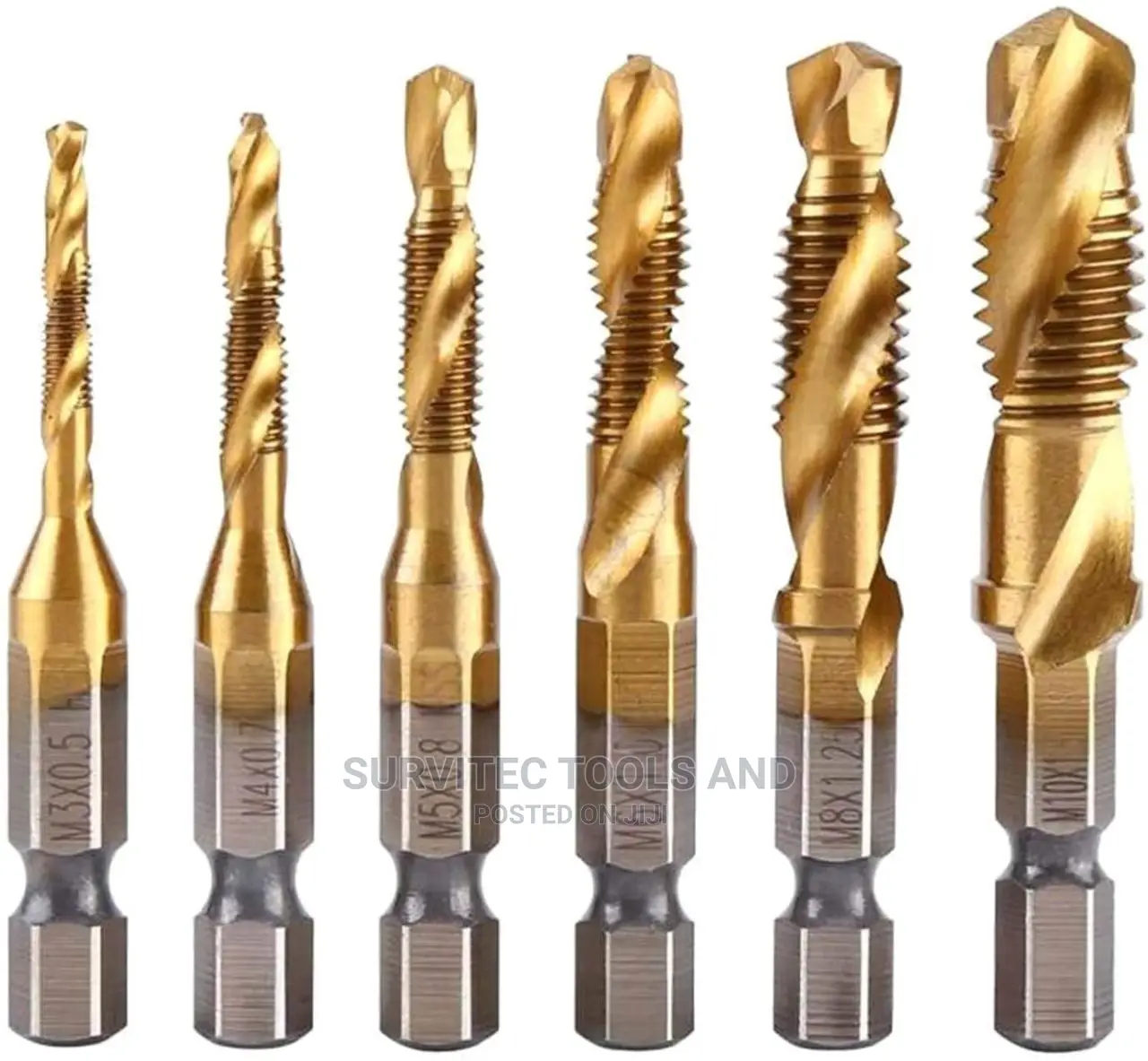 6pcs HSS Drill Tap Bits