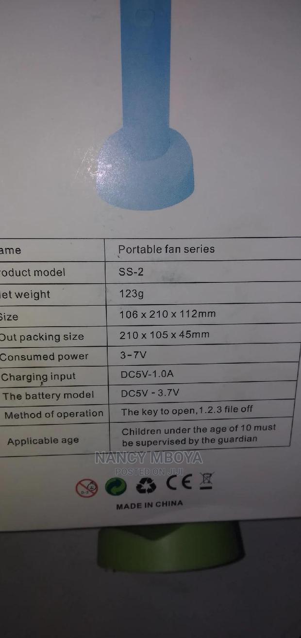 Portable Rechargeable Fan - thumbnail 2