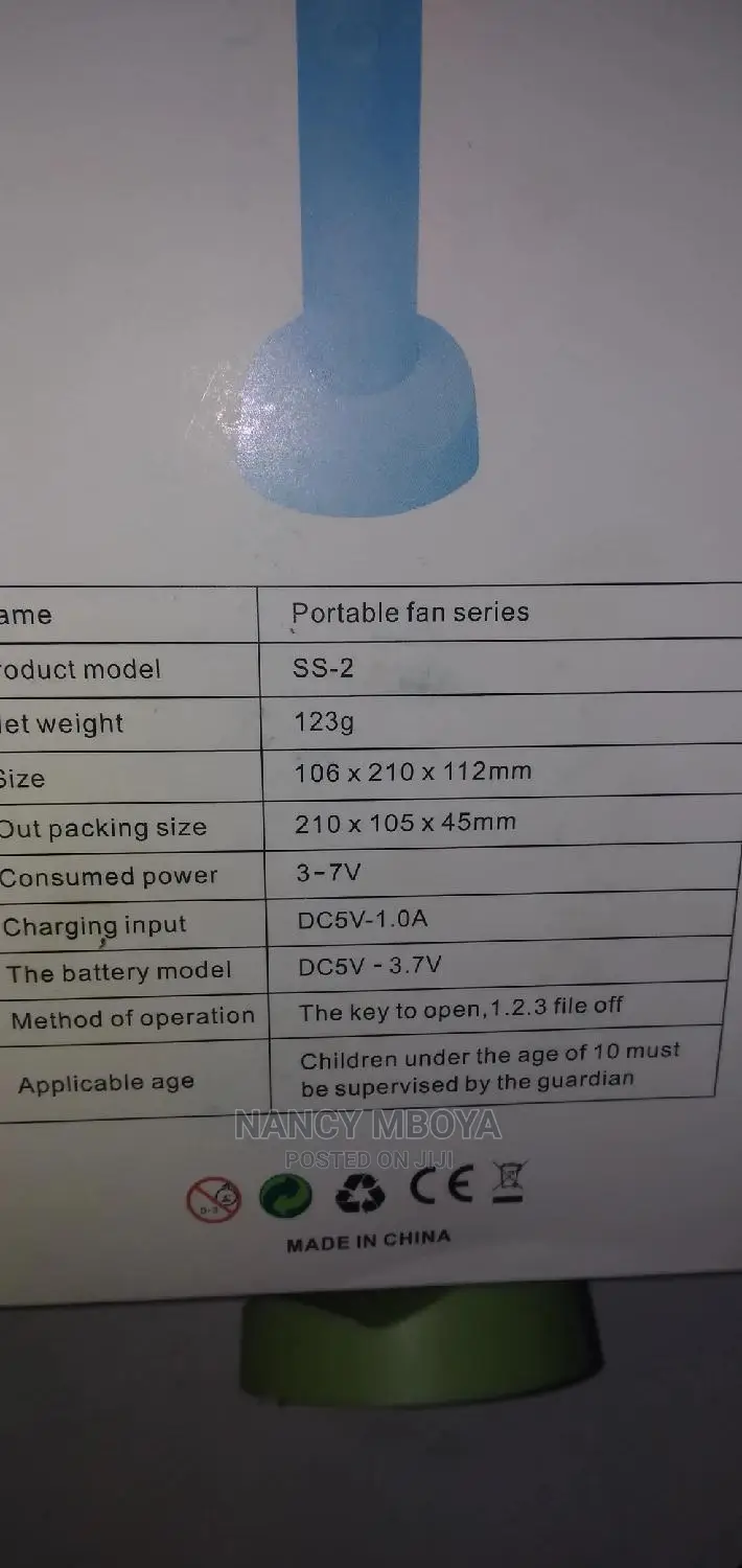 Portable Rechargeable Fan