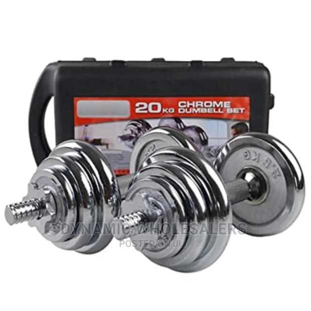 20kg Adjustable Chrome Dumbell Set Has Dumbell