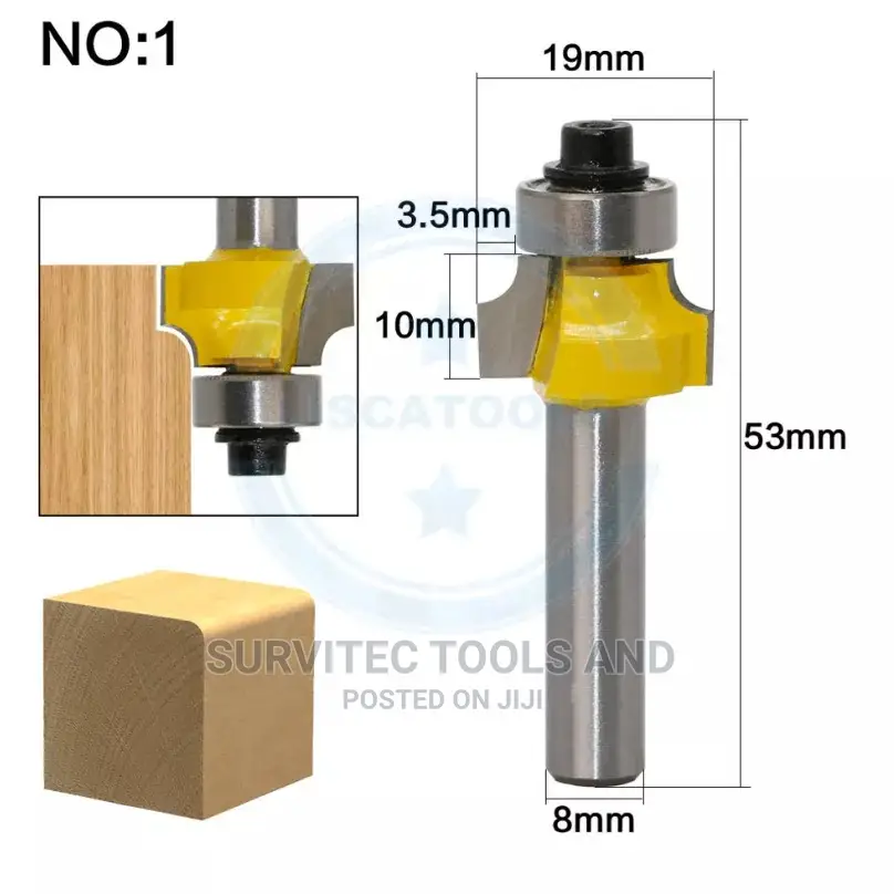 3pc Round Over Router Bits Set