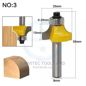 3pc Round Over Router Bits Set