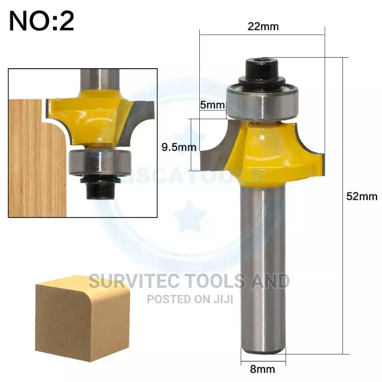 3pc Round Over Router Bits Set