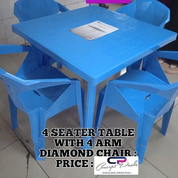 Complete Square Table Diamond Chair Set - main view