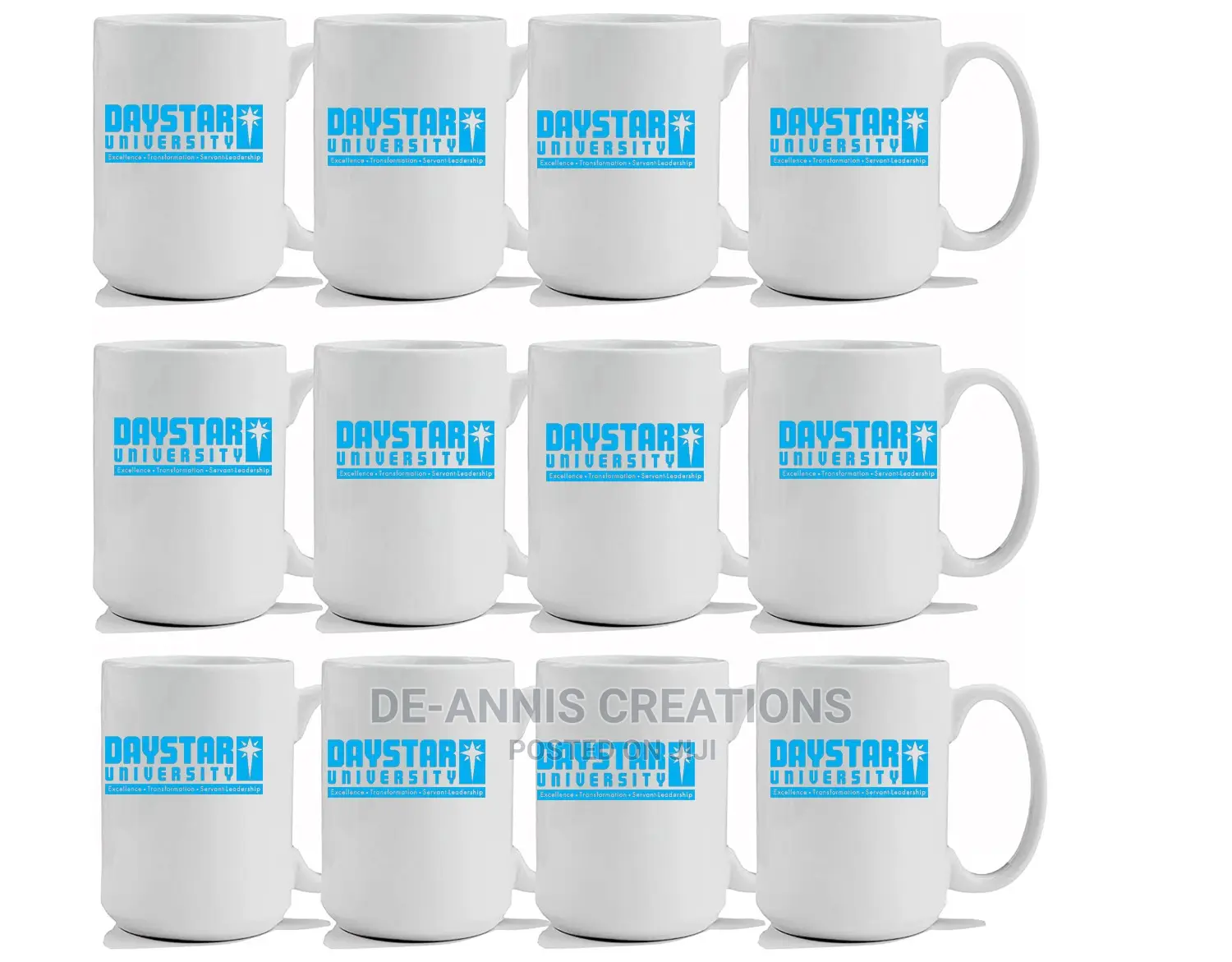 410ml White Branded Mugs