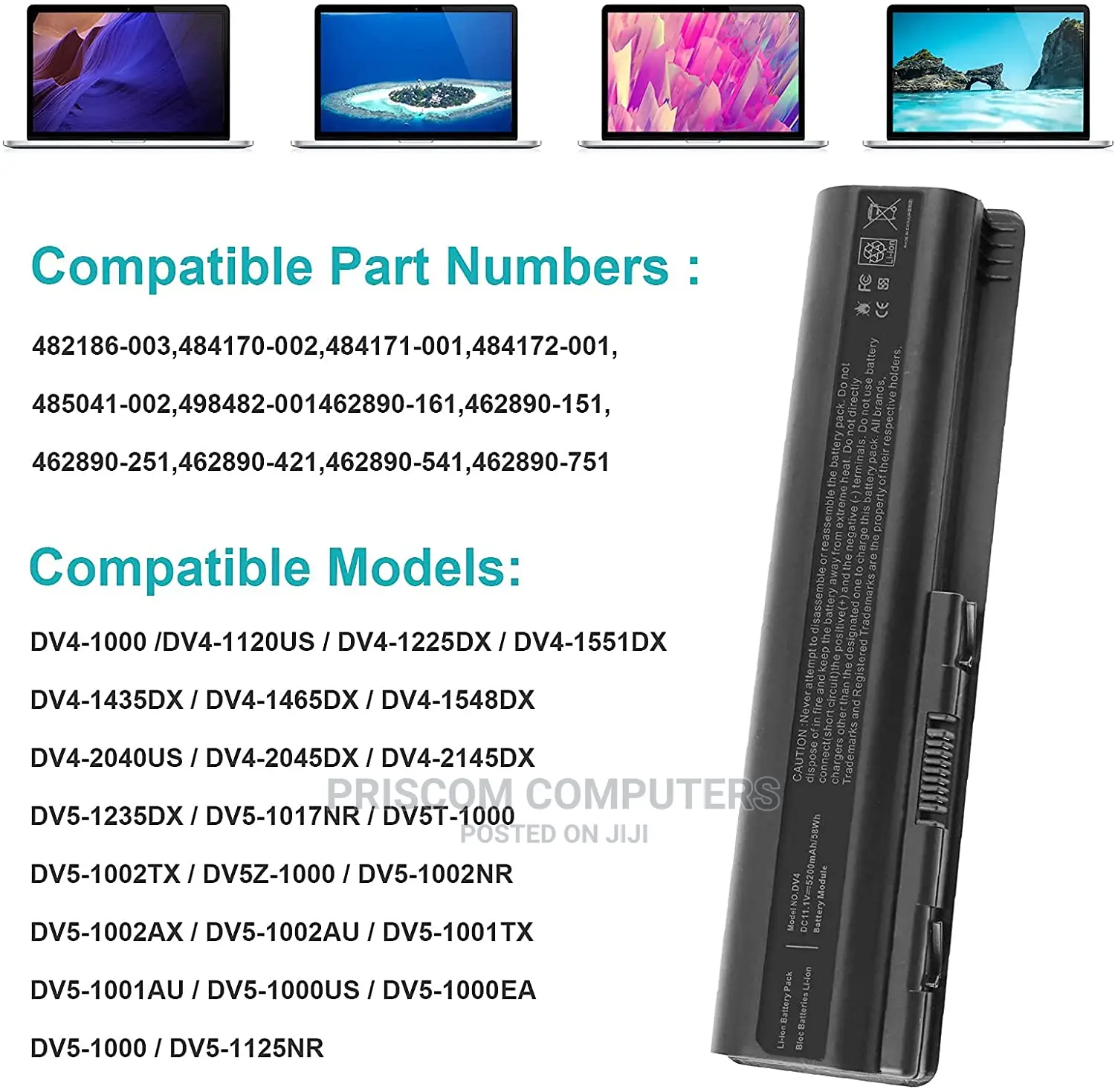 HP Pavillion Dv4, Dv5, G50, G60, G70, G71, Cq40, Cq50, Cq60