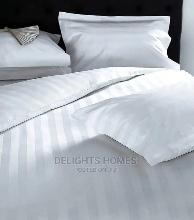 White Stripped Cotton Duvet Cover 6/6