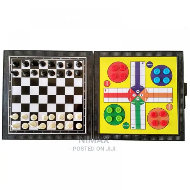 5 in 1 Chessmen Checkers Magnetic Board Game Flying Chess Ki