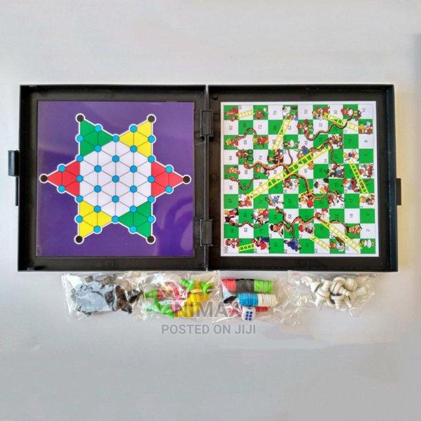 5 in 1 Chessmen Checkers Magnetic Board Game Flying Chess Ki - thumbnail 2