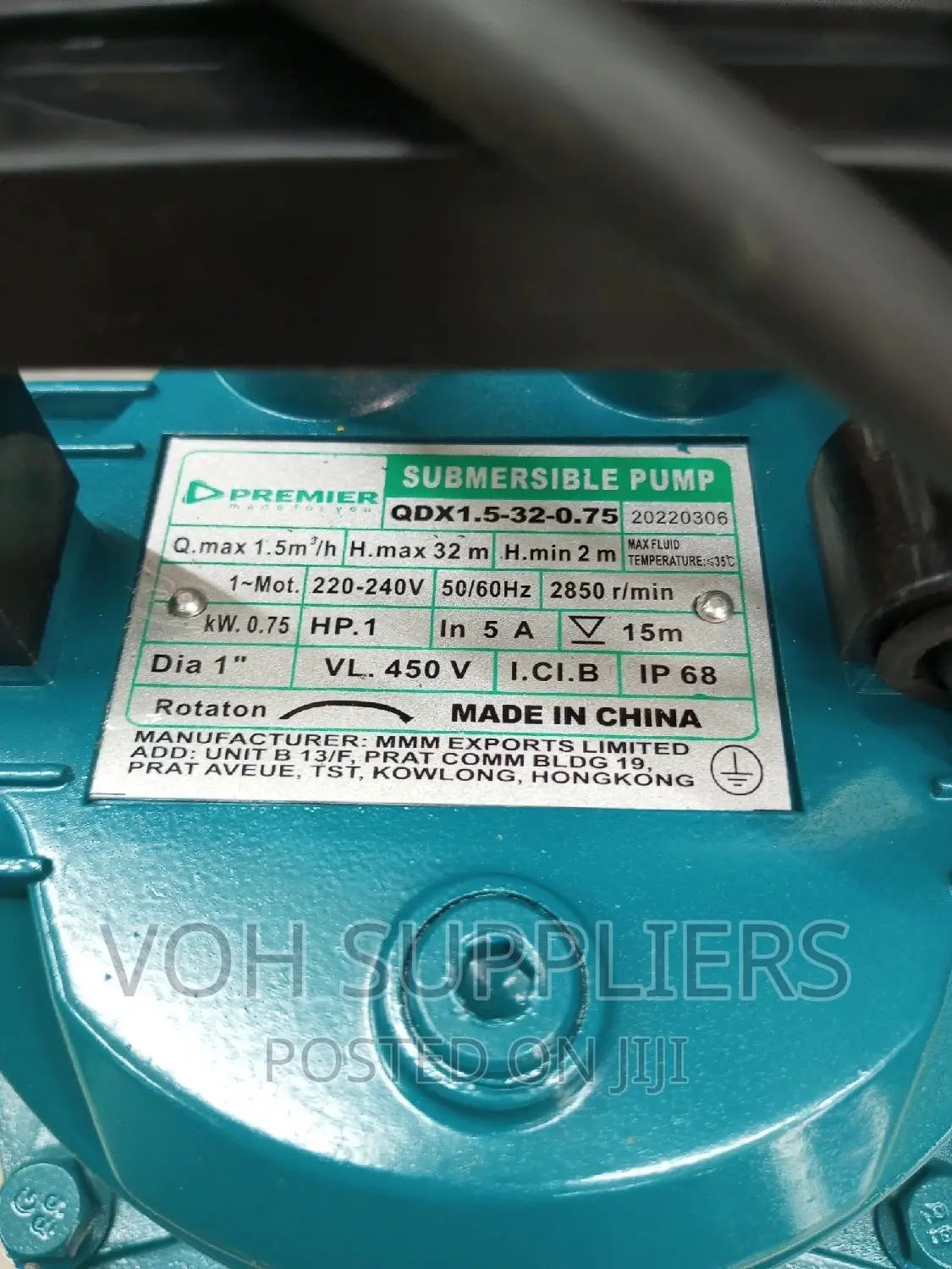 Premium Submersible Water Pump 32m Head