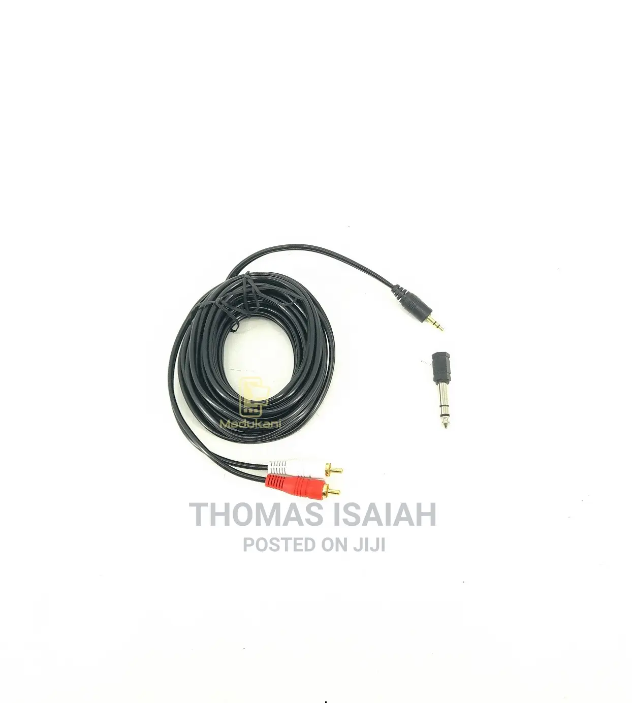5m RCA to 3.5mm Jack Cable With 6.5mm Jack Adapter