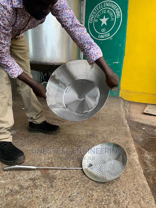 Stainless Steel Perforated Pan, Spoon - main view