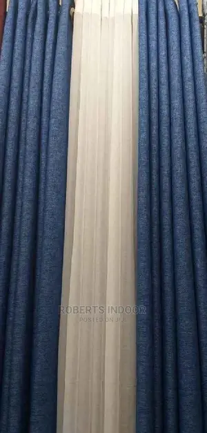 Navy Blue Elegant House Curtain