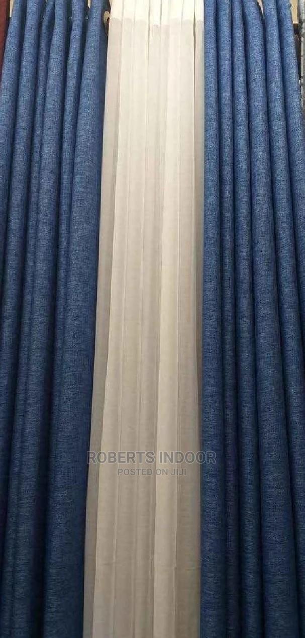 Navy Blue Elegant House Curtain