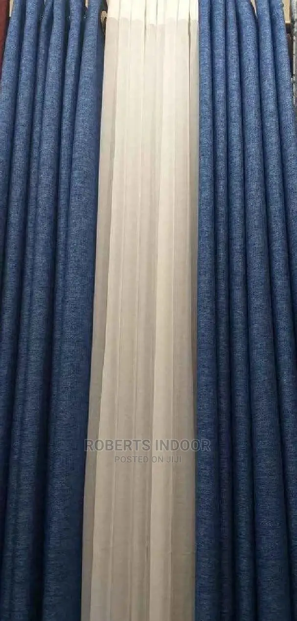 Navy Blue Elegant House Curtain